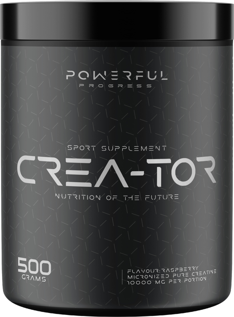 Креатин Powerful Progress Crea-Tor Micronized 500 г Малина (4826318697833) - зображення 1