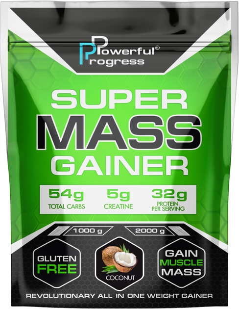 Гейнер Powerful Progress Super Mass Gainer 1000 г Кокос (4820241840441 ...