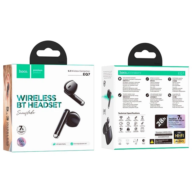 Наушники HOCO EQ7 TWS headset |BT5.3, 40/300mAh, 7h| black - изображение 5