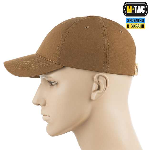 Бейсболка M-Tac Elite Flex рип-стоп Coyote Brown S/M - изображение 2