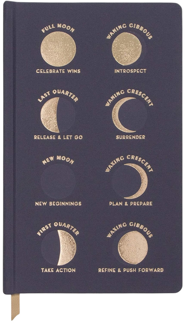 Notatnik Designworks Ink Moon Phases w linie 21 x 13 cm 240 arkuszy Ciemnoniebieski (0840214803765) - obraz 1