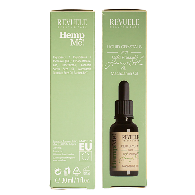 Жидкие кристаллы для волос Revuele Hemp Me Hair Liquid Crystals с маслом семян конопли 30 мл - Фото 7 Жидкие кристаллы для волос Revuele Hemp Me Hair Liquid Crystals с маслом семян конопли 30 мл - изображение 7