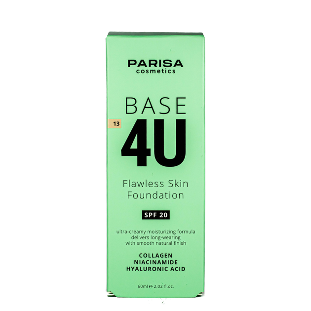 Тональный крем для лица Parisa Cosmetics Base4U № 13 light beige - Фото 5 Тональный крем для лица Parisa Cosmetics Base4U № 13 light beige - изображение 5