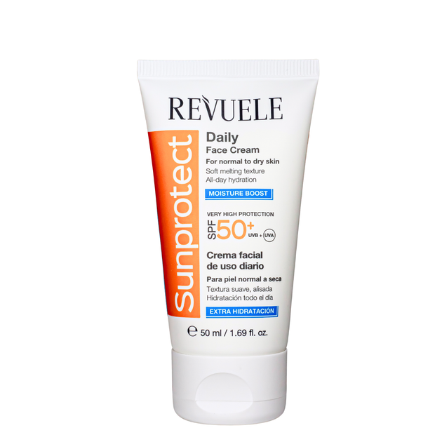 Крем для лица солнцезащитный SPF 50+ для нормальной и сухой кожи Revuele 50 мл - изображение 2