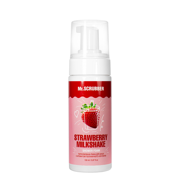 Пінка для душу Mr.Scrubber Strawberry Milkshake парфумована з ароматом полуничного коктейлю 150 мл - Фото 1 Пінка для душу Mr.Scrubber Strawberry Milkshake парфумована з ароматом полуничного коктейлю 150 мл - зображення 1