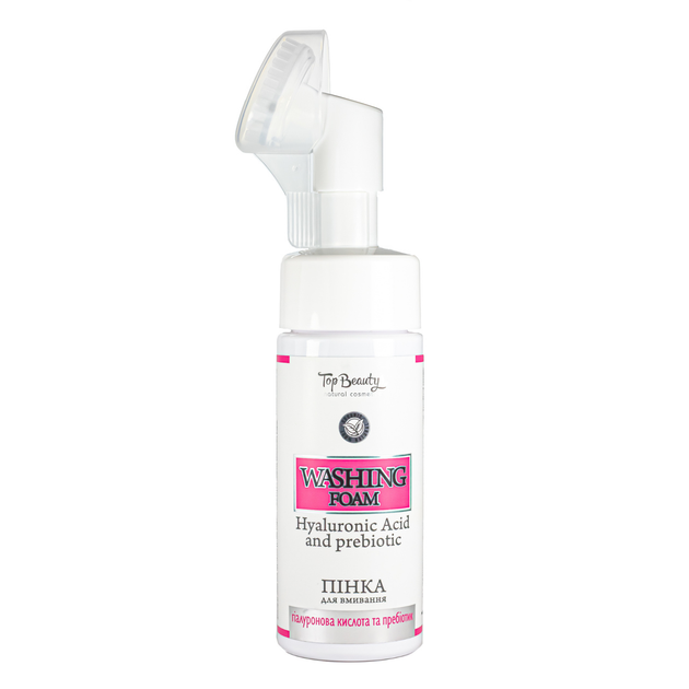 Пенка для умывания с гиалуроновой кислотой и пребиотиком Top Beauty Washing Foam Hyaluronic с щеточкой 150 мл - Фото 1 Пенка для умывания с гиалуроновой кислотой и пребиотиком Top Beauty Washing Foam Hyaluronic с щеточкой 150 мл - изображение 1