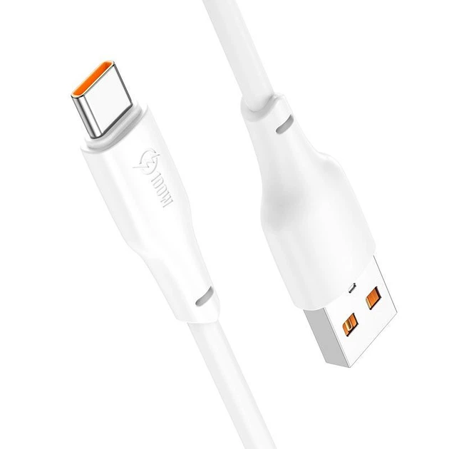 Кабель USB Hoco X93 100W Force USB to Type-C (довжина 1м, 5А, підтримка швидкої зарядки, потужний) - білий - Фото 2 Кабель USB Hoco X93 100W Force USB to Type-C (довжина 1м, 5А, підтримка швидкої зарядки, потужний) - білий - зображення 2