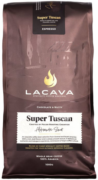 Kawa w ziarnach LaCava Super Tuscan Espresso 1 kg (5905215161322) - obraz 1