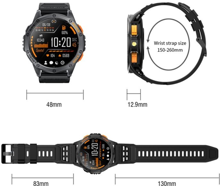 Мужские часы Uwatch Smart GPS Max ArmyGreen, 2 ремешка - изображение 2
