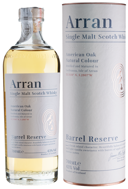 Виски Arran Barrel Reserve 0.7 л 43% в тубусе (5060044483738) - Фото 1 Виски Arran Barrel Reserve 0.7 л 43% в тубусе (5060044483738) - изображение 1