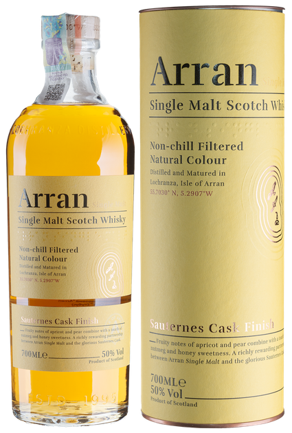 Виски Arran Sauternes Cask 0.7 л 50% в тубусе (5060044481949) - Фото 1 Виски Arran Sauternes Cask 0.7 л 50% в тубусе (5060044481949) - изображение 1
