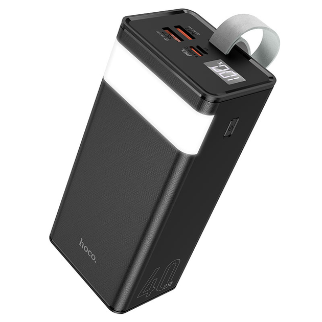 Повербанк з ліхтарем HOCO LED Powermaster J86 40000mAh |2USB/Type-C, PD/QC, 5A/22.5W| Чорний - зображення 6