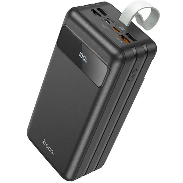 Павербанк 60000mAh із швидкою зарядкою HOCO J86B + Ліхтарик |4USB, 22.5W, QC/PD| Чорний - зображення 7