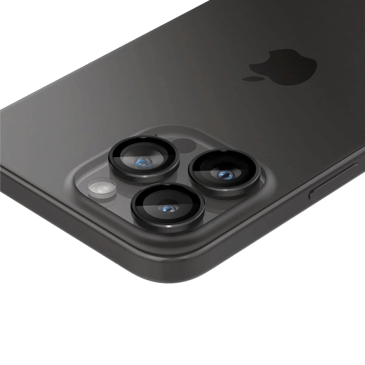 Захисне скло для камери Spigen Optik Pro Lens Protector Black (2 шт. в комплекті) для iPhone 15 Pro | iPhone 15 Pro Max | iPhone 16 Pro | 16 Pro Max (AGL05205) - зображення 2