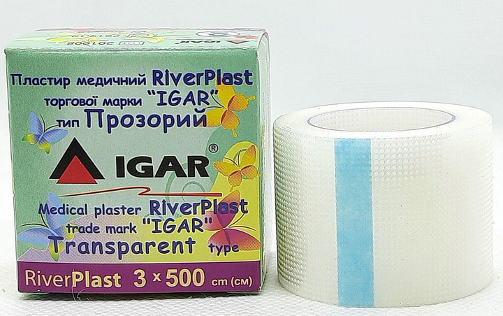 Пластырь на катушке IGAR RiverPlast Прозрачный 3 см х 5 м - изображение 1