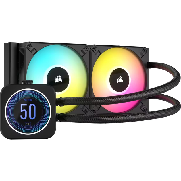 Система водяного охлаждения Corsair iCUE H100i Elite LCD XT Display Liquid CPU Cooler (452373) - изображение 1