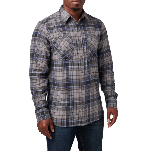 Сорочка тактична 5.11 Tactical® Silverwood Flannel Plaid Long Sleeve Shirt 2XL Overcast Grey Plaid - зображення 1