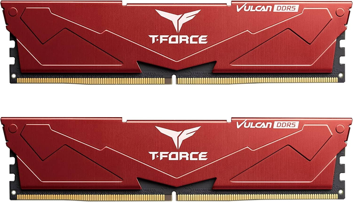 Pamięć RAM Team Group DDR5-5600 32768MB PC5-44800 (Kit of 2x16384) T-Force Vulcan Red (FLRD532G5600HC32DC01) - obraz 1