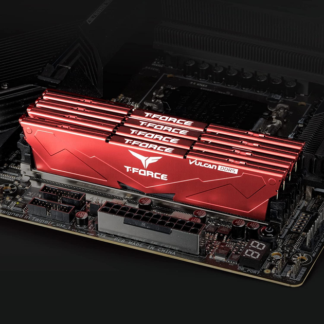Pamięć RAM Team Group DDR5-5600 32768MB PC5-44800 (Kit of 2x16384) T-Force Vulcan Red (FLRD532G5600HC32DC01) - obraz 6