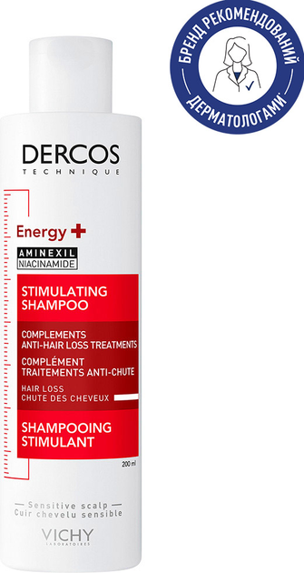 Тонизирующий шампунь Vichy Dercos Energy+ для борьбы с выпадением волос ...