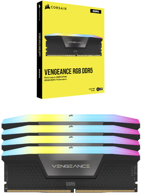 Оперативна пам'ять Corsair DDR5-6200 65536MB PC5-49600 (Kit of 4x16384) Vengeance RGB Black (CMH64GX5M4B6200C32) - зображення 5