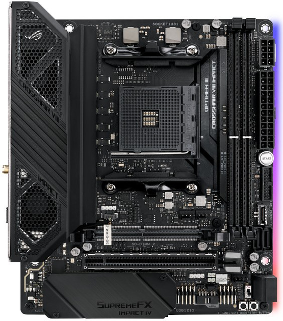 Płyta główna ASUS ROG Crosshair VIII Impact (sAM4, AMD X570, PCI-Ex16) Black (90MB11Q0-M0EAY0) - obraz 1