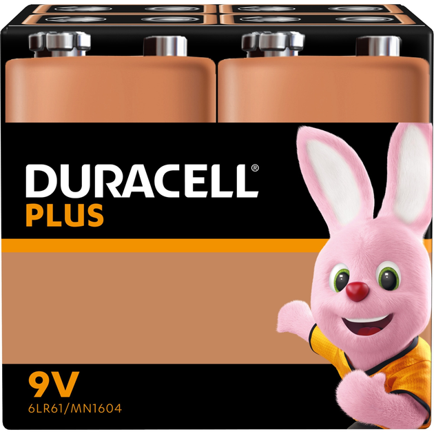 Лужні батарейки Duracell Plus Power 9 V 6LR61 4 шт. (5000394142305) - зображення 1