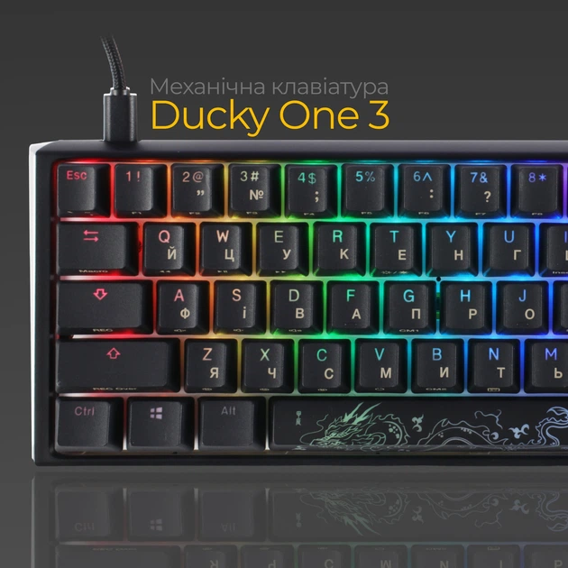 Клавиатура проводная Ducky One 3 Mini Cherry MX Silent Red RGB UA