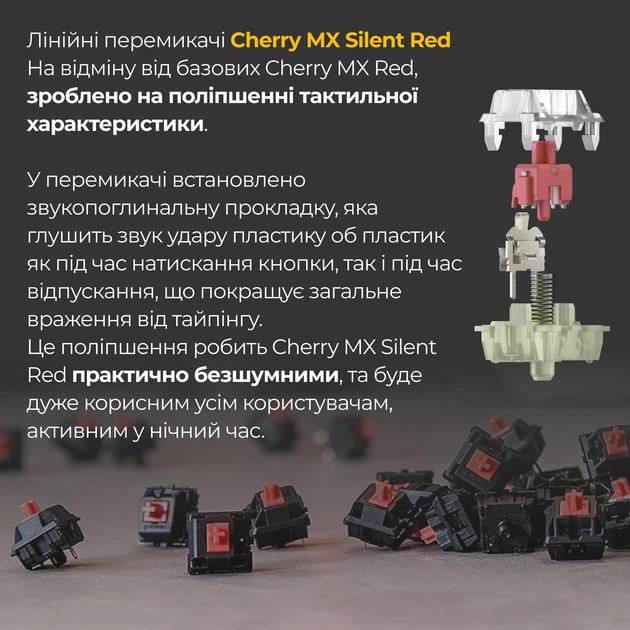 Клавиатура проводная Ducky One 3 Mini Cherry MX Silent Red RGB UA