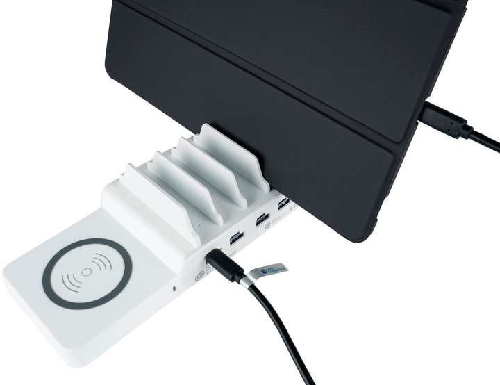 Бездротова зарядна панель Good Connections Qi Wireless Charging Pad 15 W Right White (4014619842742) - зображення 4
