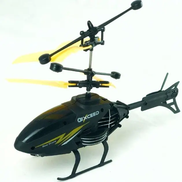 Вертолет на радиоуправлении Dynamic Helicopter аккумуляторный, управление браслетом на руке Черный с желтым (АК-5823) - Фото 7 Вертолет на радиоуправлении Dynamic Helicopter аккумуляторный, управление браслетом на руке Черный с желтым (АК-5823) - изображение 7