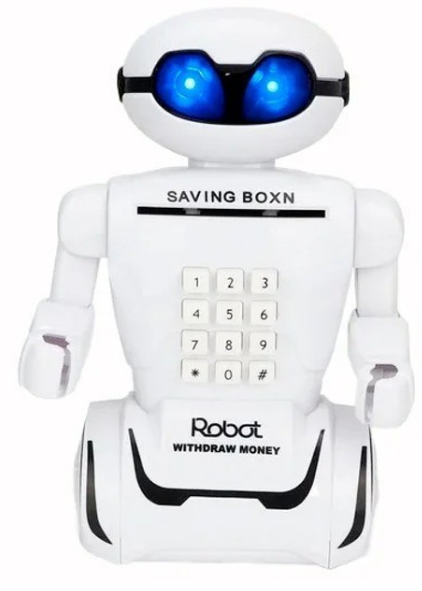 Электронная детская игрушка ROBOT PIGGY BANK копилка для бумажных денег ребенку - изображение 2