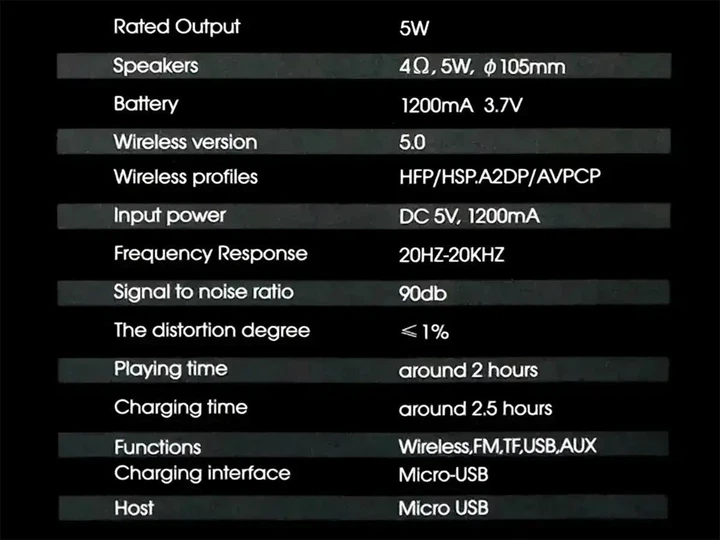 Портативная Bluetooth колонка S4403 10Вт черный - изображение 6