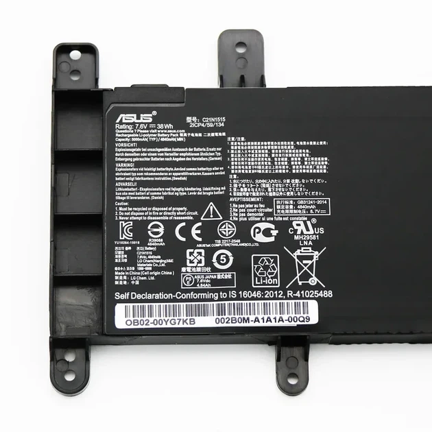 Батарея для ноутбука ASUS X756 X756U X756UQ X756UV X756UJ X756UA X756UX X756UB X756UW R753 R753U R753UA R753UB R753UJ R753UQ R753UV R753UW R753UX- C21N1515 - изображение 3