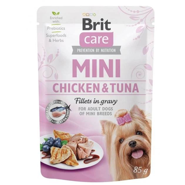 Влажный корм Brit Care Mini для собак из филе курицы и тунца в соусе 85 г (8595602560325) - изображение 4