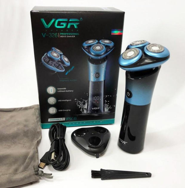 Электробритка VGR с LED-дисплеем и гибкими 3D головками V 0032688 - изображение 5