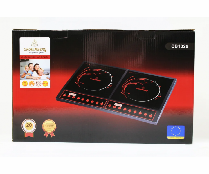 Электроплита индукционная на две конфорки 2000 W+2000 W Crownberg CB 00132988 - изображение 3