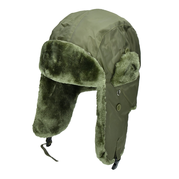 Шапка-ушанка MIL-TEC MA1 Pilot Fur Hat Оливковая XL - изображение 1