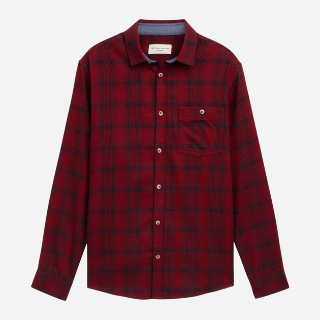 Сорочка чоловіча Tom Tailor 1042660 L Бордова (4067672996730) - зображення 5