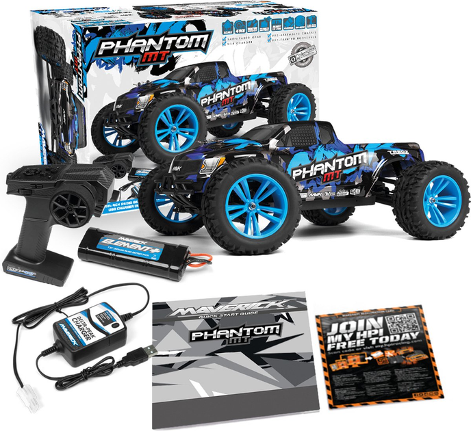 Samochód zdalnie sterowany Maverick Phantom MT Monster Truck Blue (5050864031578) - obraz 1