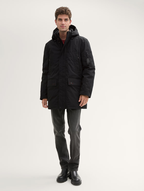 Kurtka parka męska z kapturem Tom Tailor 1042520 M Czarna (4068127236982) - obraz 3