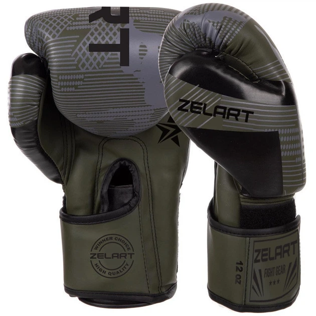 Перчатки боксерские PU Zelart Pro (размер 6oz, черный-зеленый) (BO-2533_6_унции) - изображение 2