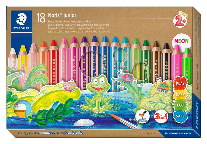 Кольорові олівці Staedtler Noris Junior Chunky 3 w 1 18 шт (4007817029206) - зображення 1