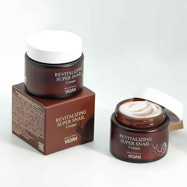 Крем для лица Yadah Revitalizing Super Snail со слизью улиток 80 мл (8809340385936) - зображення 3