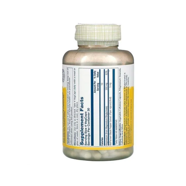 Магний Solaray Magnesium Glycinate 350 mg, 120 веган капс - Фото 2 Магний Solaray Magnesium Glycinate 350 mg, 120 веган капс - изображение 2