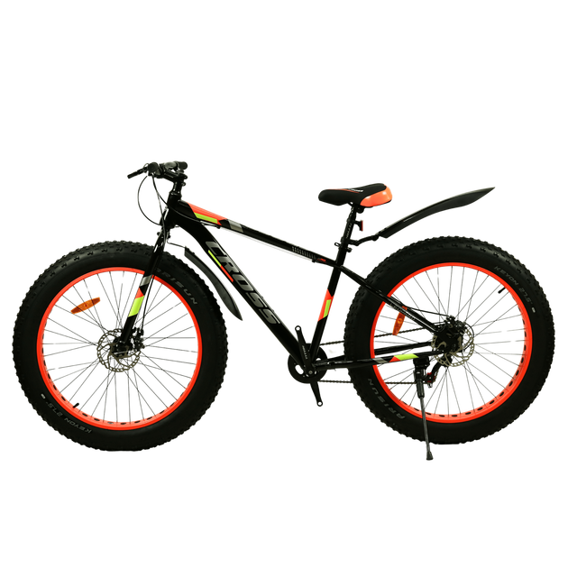 Велосипед Cross 27,5*4,5 ST Leopard 2024 Рама-18 black-orange - зображення 4
