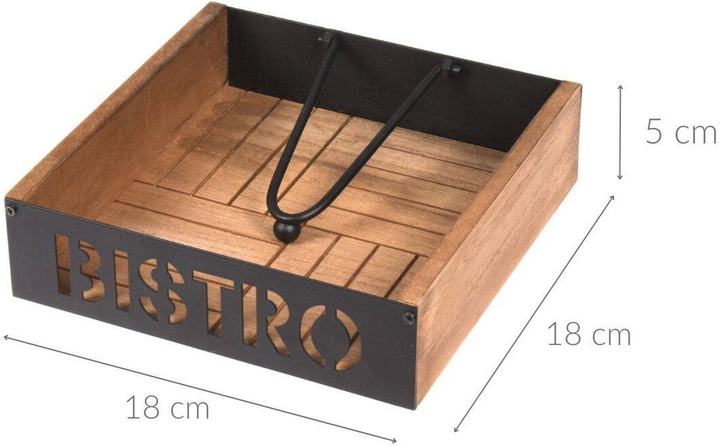 Serwetnik Home Style metalowy Bistro 18 x 18 cm (8720573682312) - obraz 2