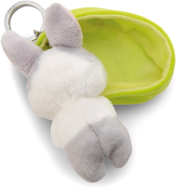 Brelok Nici Green Sleeping Pets pluszowy królik Szary 8 cm + koszyk Zielony (4012390499827) - obraz 5