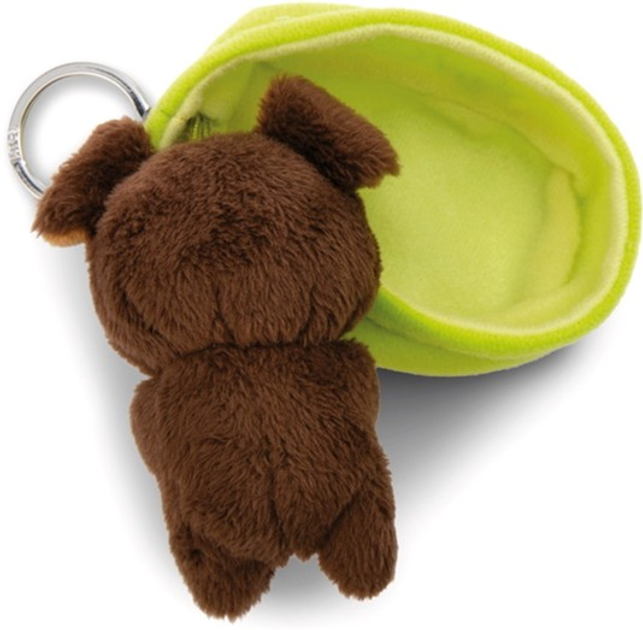 Брелок Nici Green Sleeping Pets плюшевий собачка Коричневий 8 см + кошик Зелений (4012390499902) - зображення 5