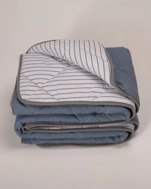 Одеяло MERINO всесезонное 220x200 синие в полоску - Фото 2 Одеяло MERINO всесезонное 220x200 синие в полоску - изображение 2